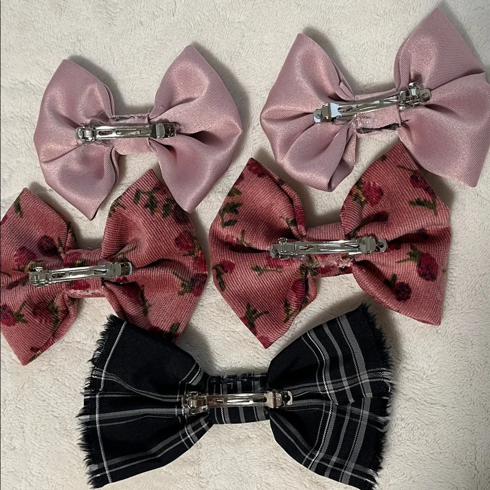 Hairbow Bundle Lot Coquette Kawaii Cottagecore Preppy Academia Fabric Bows